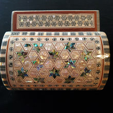 Load image into Gallery viewer, Medium Dome Top Wooden Mother of Pearl inlaid Jewelry / Trinket Box (item# E1000091)
