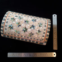 Load image into Gallery viewer, Medium Dome Top Wooden Mother of Pearl inlaid Jewelry / Trinket Box (item# E1000091)
