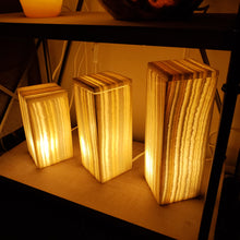 Load image into Gallery viewer, Natural Box Alabaster Lamps (set 2)
