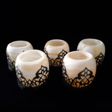 Load image into Gallery viewer, Alabaster Candle Holders with Arabian Base (Small)
