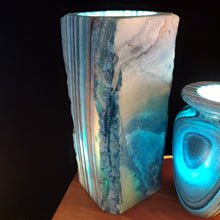 Load image into Gallery viewer, Blue &quot;In the Making&quot; Alabaster Table Lamps (set #2)
