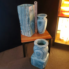 Load image into Gallery viewer, Blue &quot;In the Making&quot; Alabaster Table Lamps (set #2)
