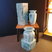 Load image into Gallery viewer, Blue &quot;In the Making&quot; Alabaster Table Lamps (set #2)
